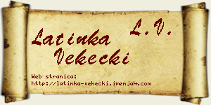 Latinka Vekecki vizit kartica